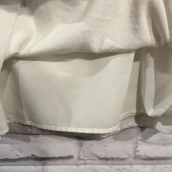 LOFT Size 6 Ivory Jewel Collar Embellishment Neck Flutter Sleeve Party Dress - Picture 8 of 13